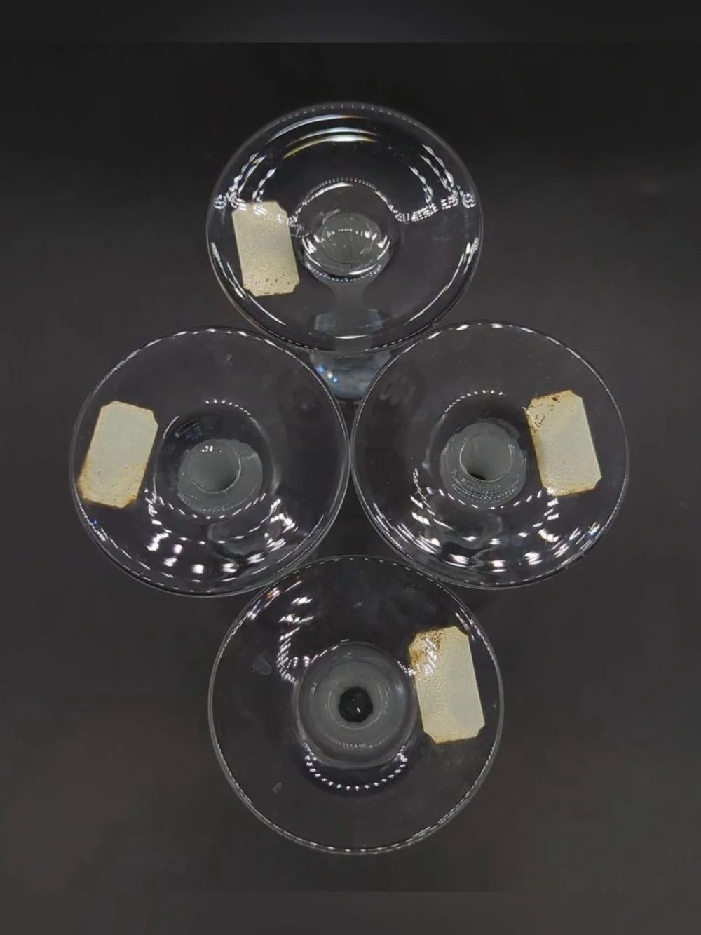 Set Of 4 Elegant Gorham Crystal Champagne Flutes Featuring Frosted Floral Design